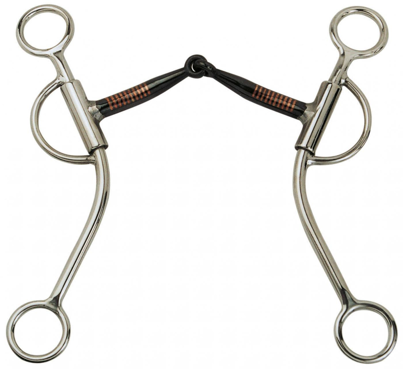 Busse Snaffle Bit mit Shanks, Westerngebiss mit Kupfereinlage