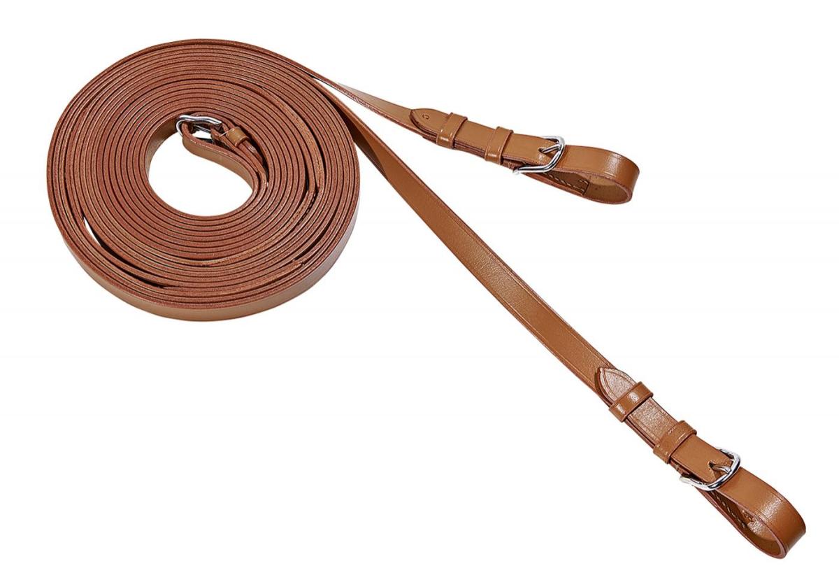 Kellinghusen Einspännerleine, Fahrleine aus Leder, 23mm breit