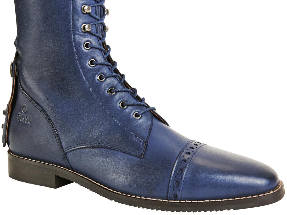 Busse Lederreitstiefel mit Schnürung vorne, Reitstiefel " LAVAL " blau
