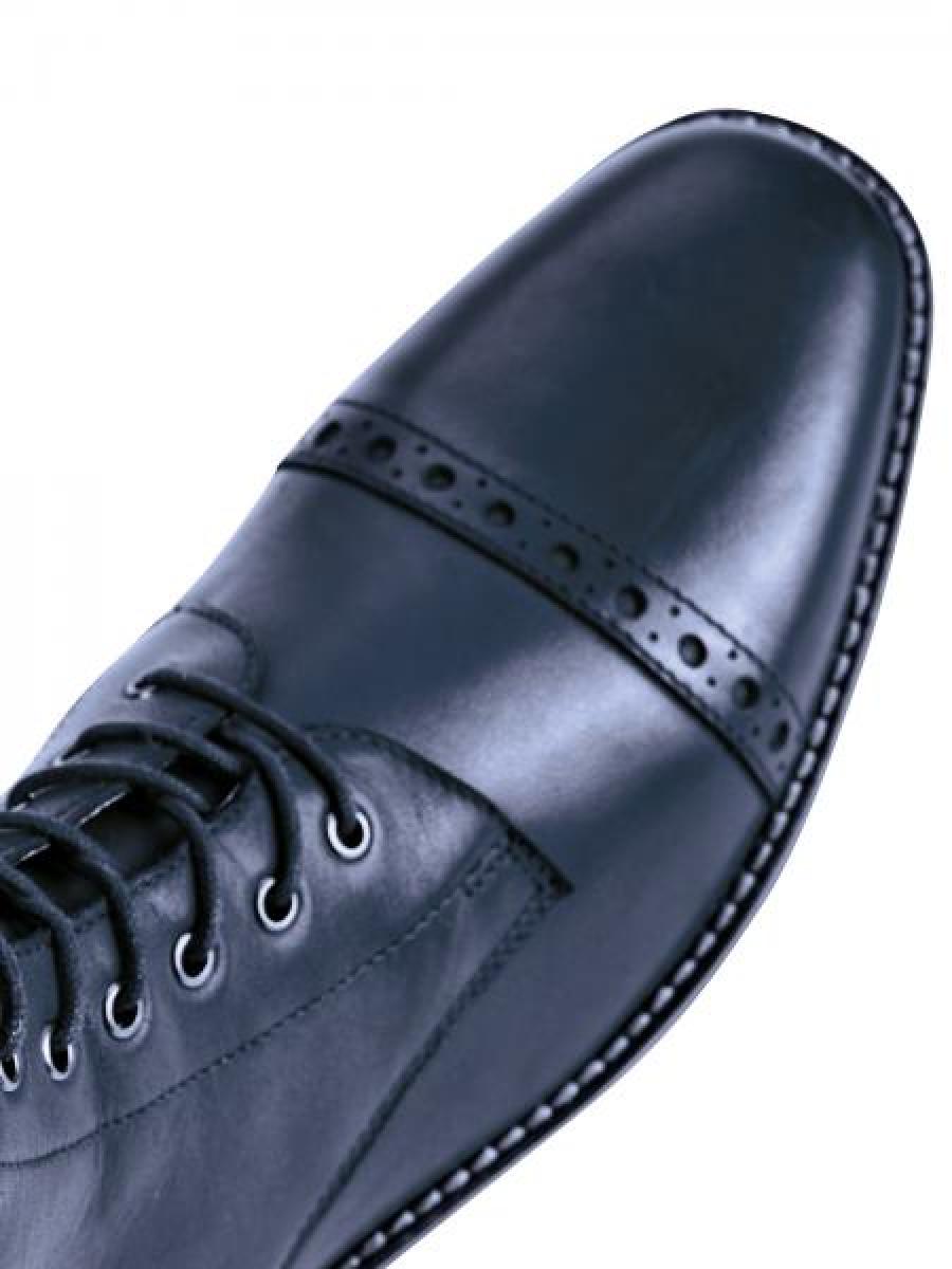 Busse Lederreitstiefel mit Schnürung vorne, Reitstiefel " LAVAL " blau