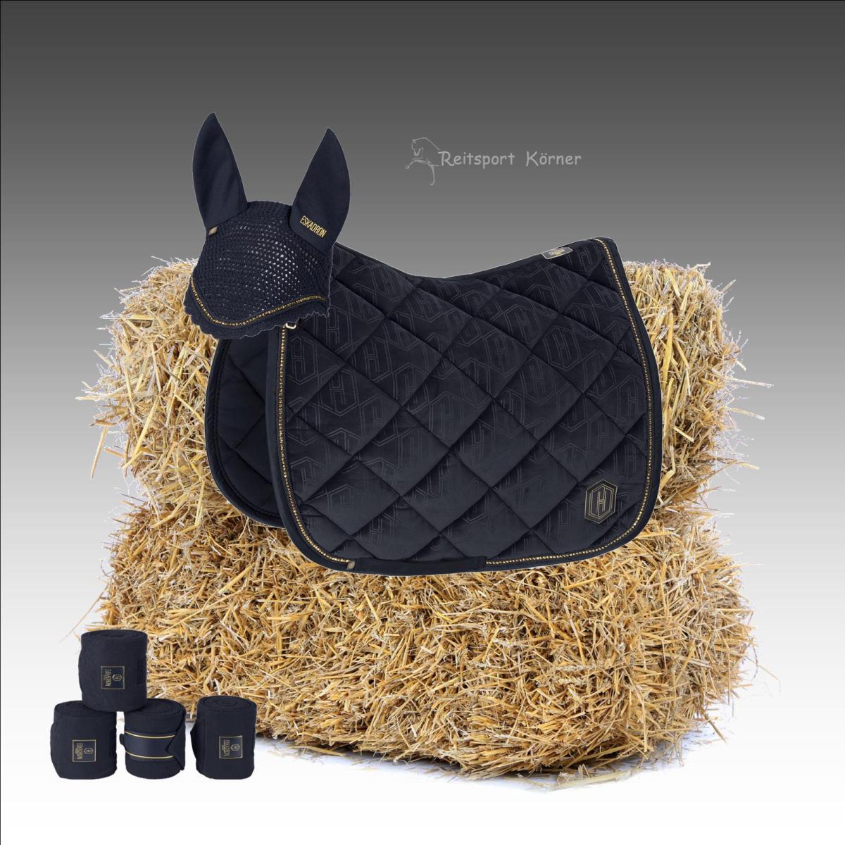 Eskadron HERITAGE Saddle Cloth VELVET CRYSTAL in Set, navy, Dressage