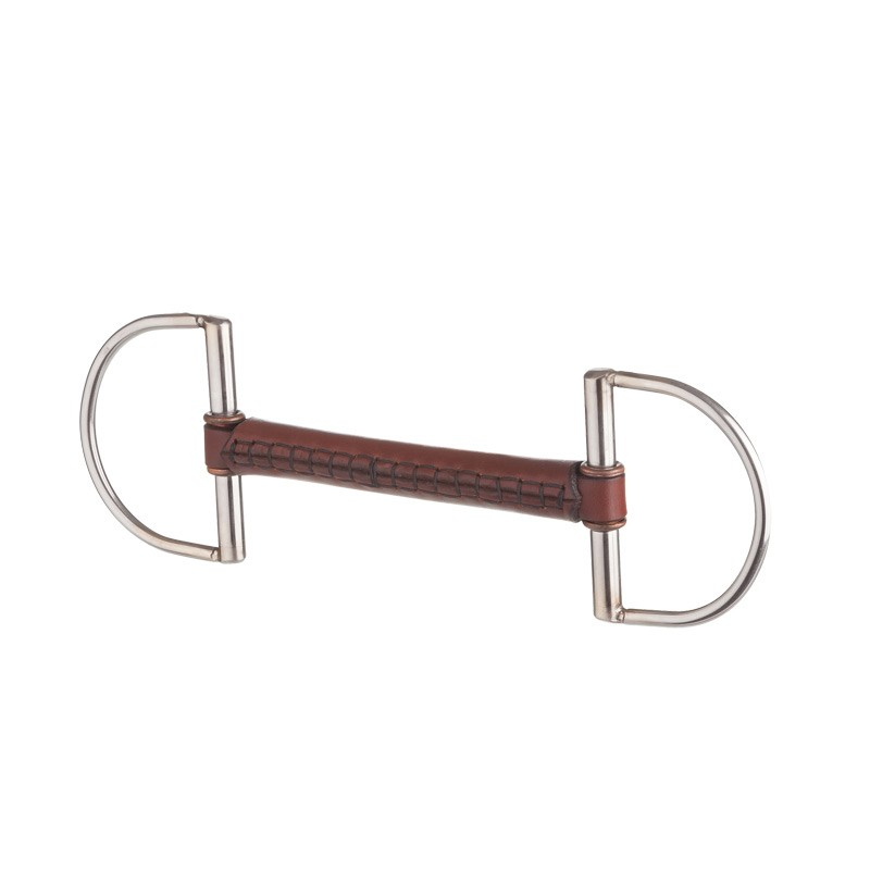 beris Ledergebiss, D-Ring Gebiss mit Lederstange