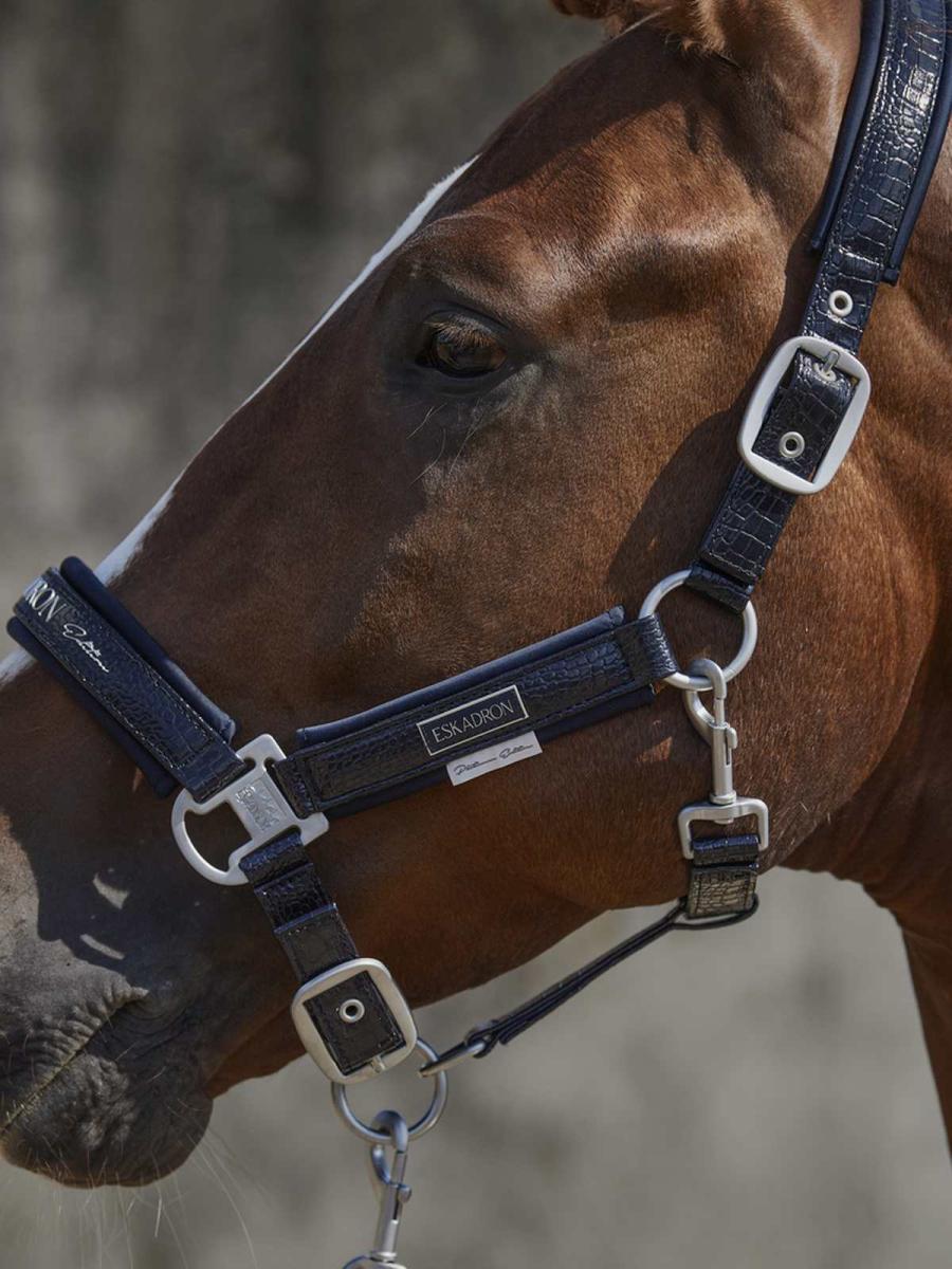 Eskadron Platinum Halfter " DOUBLEPIN CROCO " Stallhalfter mit Crocooptik