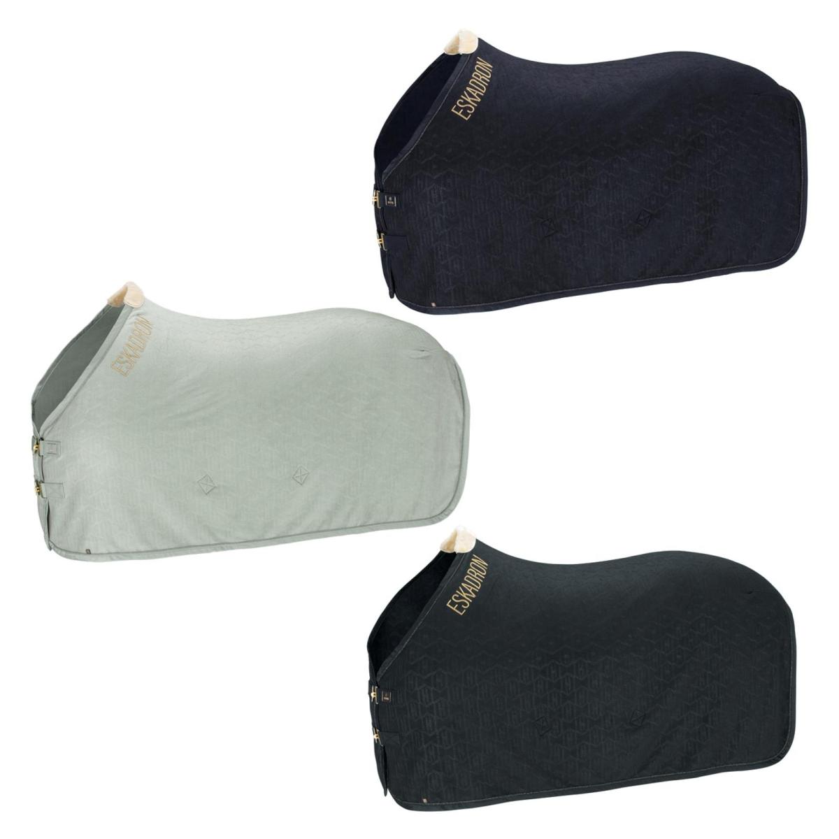 Eskadron Abschwitzdecke " FLEECE STAMP " mit Glossy - Einfassung