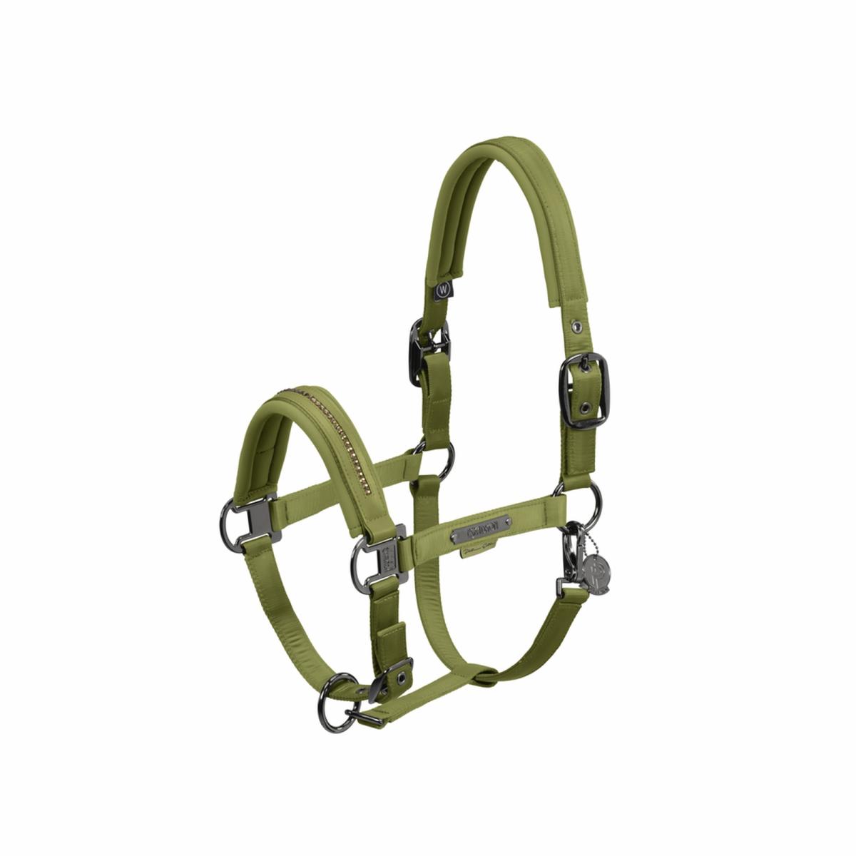 Eskadron Platinum Halfter " DOUBLEPIN GLOSSY CRYSTAL " , Stallhalfter mit Kristallsteinen