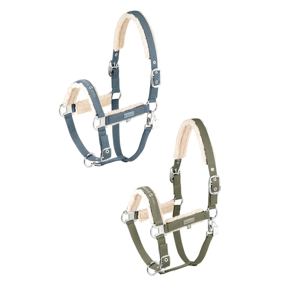 Eskadron Classic Sports Headcollar " DENIM DOUBLE PIN TEDDYFLEECE ", Shetty