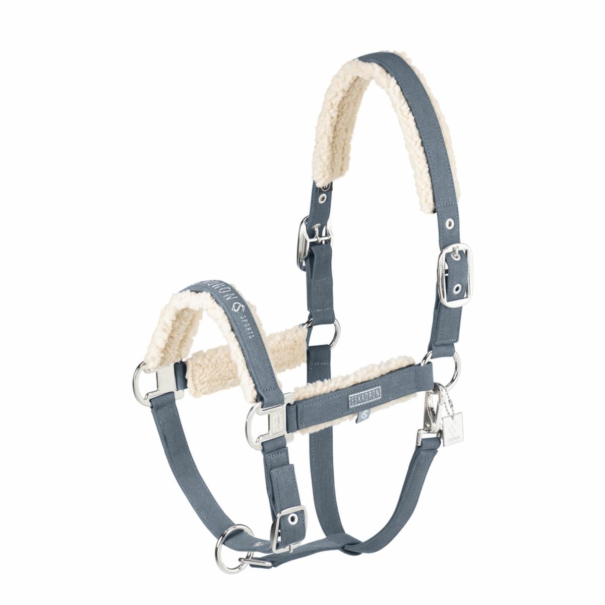 Eskadron Classic Sports Headcollar " DENIM DOUBLE PIN TEDDYFLEECE ", Shetty