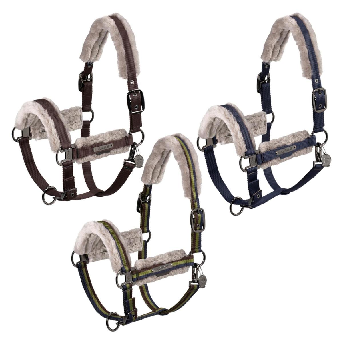 Eskadron Platinum Headcollar " DOUBLE PIN GIRTH FAUX FUR ", SHETTY