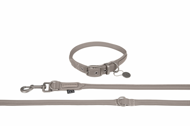 Eskadron Hundehalsbandset, Hundehalsband mit Leine " LEATHER " , Lederhalsbandset