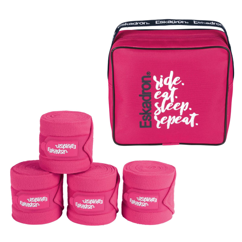 Eskadron Fleecebandagen 4er Set, Bandagen " R.E.S.R. "  Ride - Eat - Sleep - Repeat