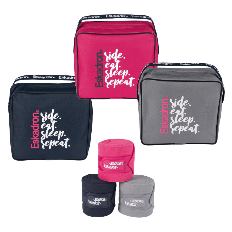 Eskadron Fleecebandagen 4er Set, Bandagen " R.E.S.R. "  Ride - Eat - Sleep - Repeat